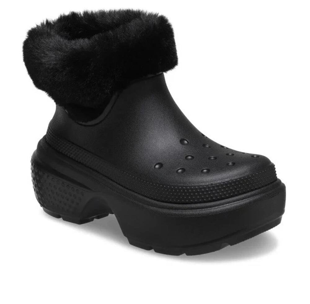 Unisex Crocs Stomp Fur Lined Boots Black Women’s Size 10 NEW